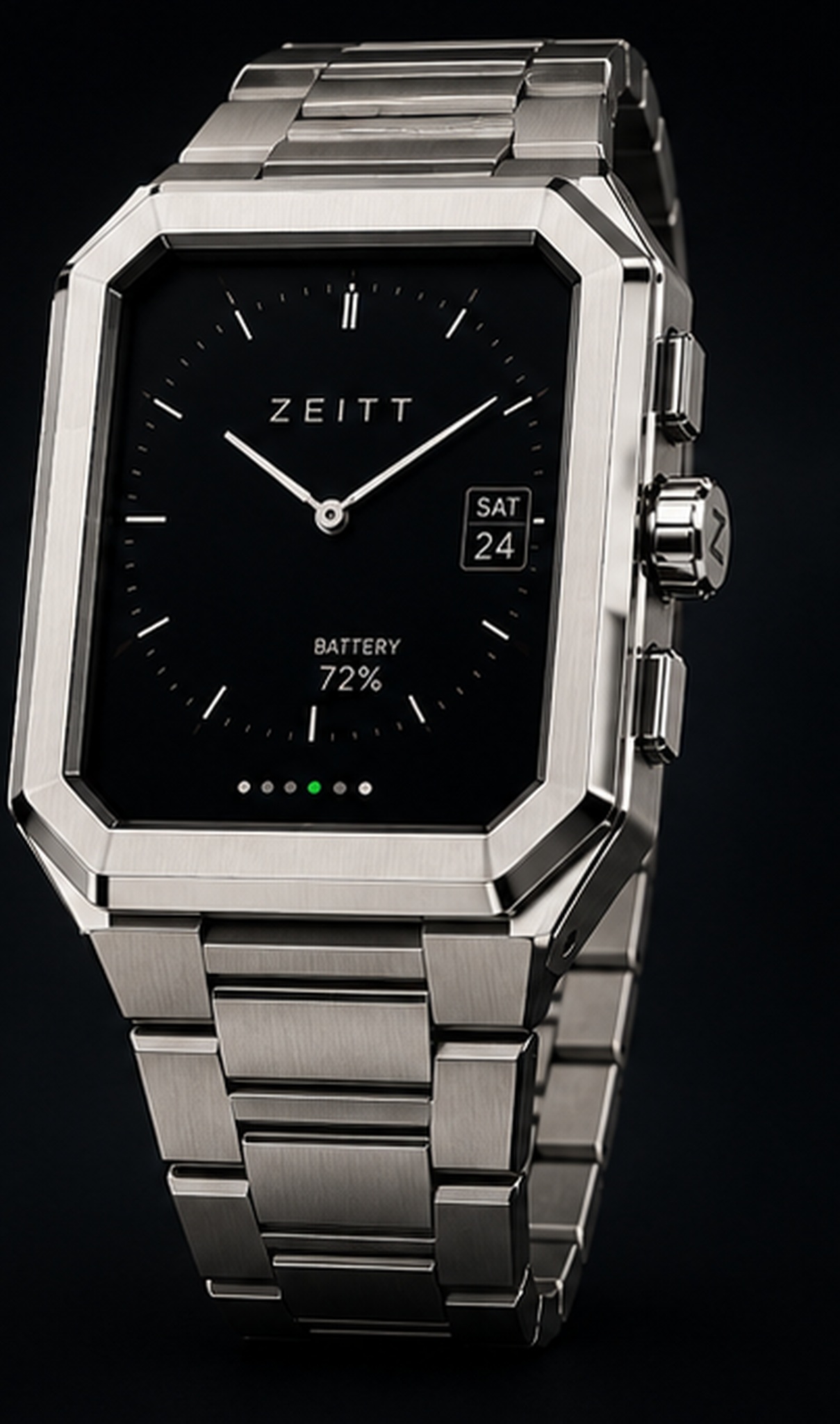ZEITT watch fitted with the Steel Bracelet strap